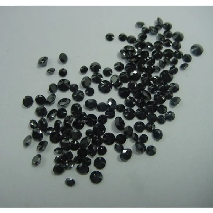 1.00 Ct Round Brilliant Cut Black Natural Loose Diamond, 2.10 MM To 2.20 MM Round Shape Diamond