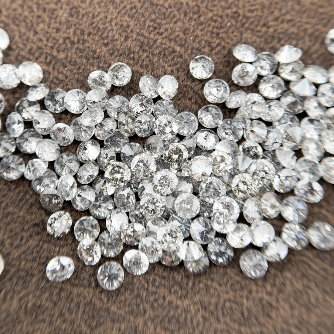 1.3 MM Round Brilliant Cut Grey Natural Diamond Loose