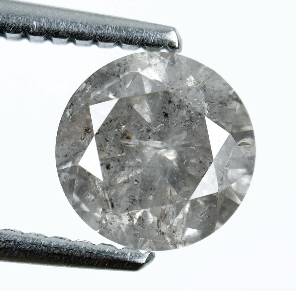 1.25 Ct Round Brilliant Cut Grey Natural Fancy Diamond