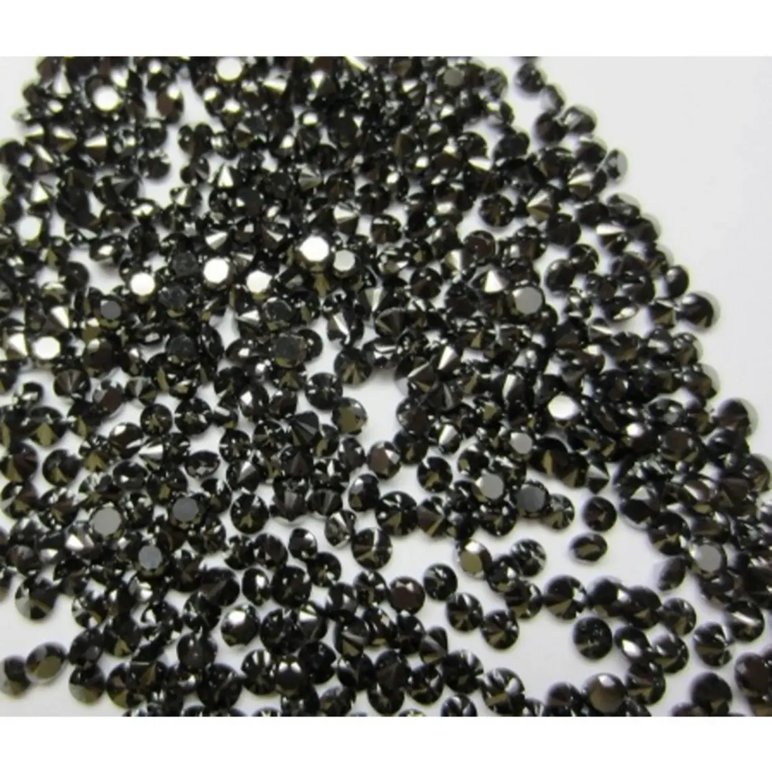 1.00 Ct Round Brilliant Cut Black Natural Loose Diamond, 1.45-1.50 MM Round Diamond