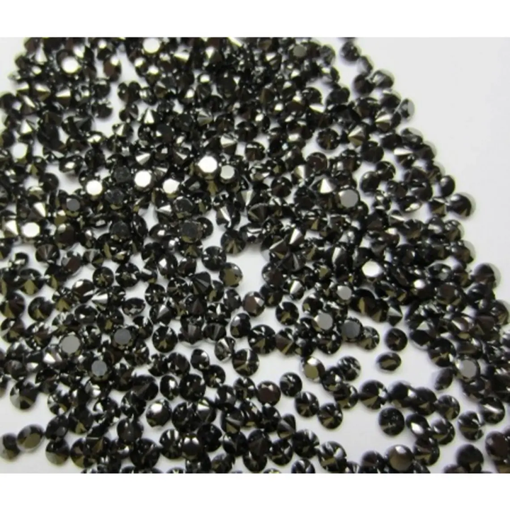 1.00 Ct Round Brilliant Cut Black Natural Loose Diamond, 1.45-1.50 MM Round Diamond