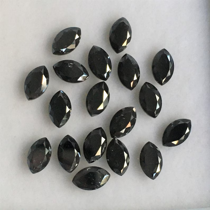 5 MM Marquise Rose Cut Black Natural Loose Diamond