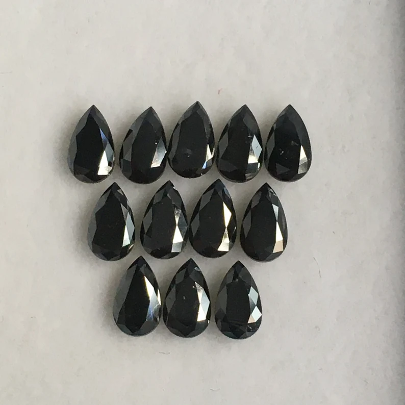 3 MM Pear Brilliant Cut Black Natural Loose Diamond