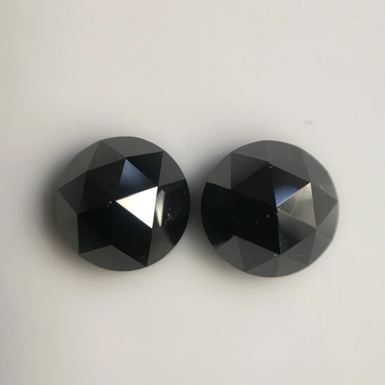 4 MM Round Rose Cut Black Natural Loose Diamond
