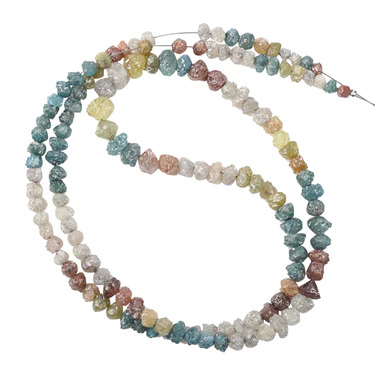 7 Inch Beads Checker Mixed Natural Raw Diamond