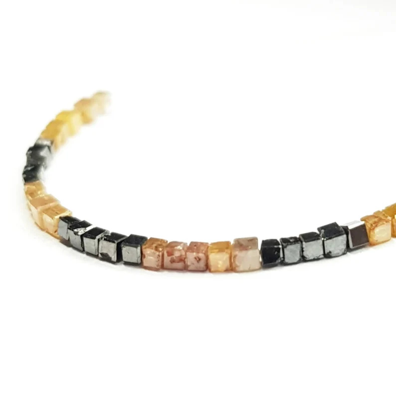 6.00 Ct Beads Checker Brown & Black Natural Loose Diamond