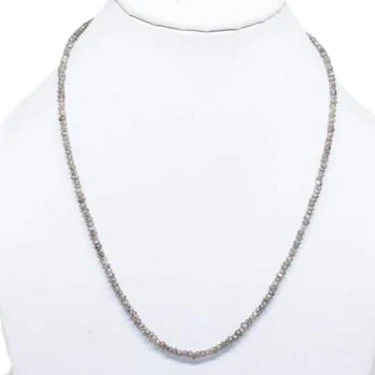20 Ct Beads Checker White & Gray Natural Loose Diamond