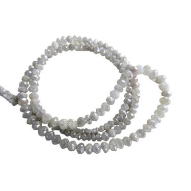 24 Ct Beads Checker White & Gray Natural Loose Diamond