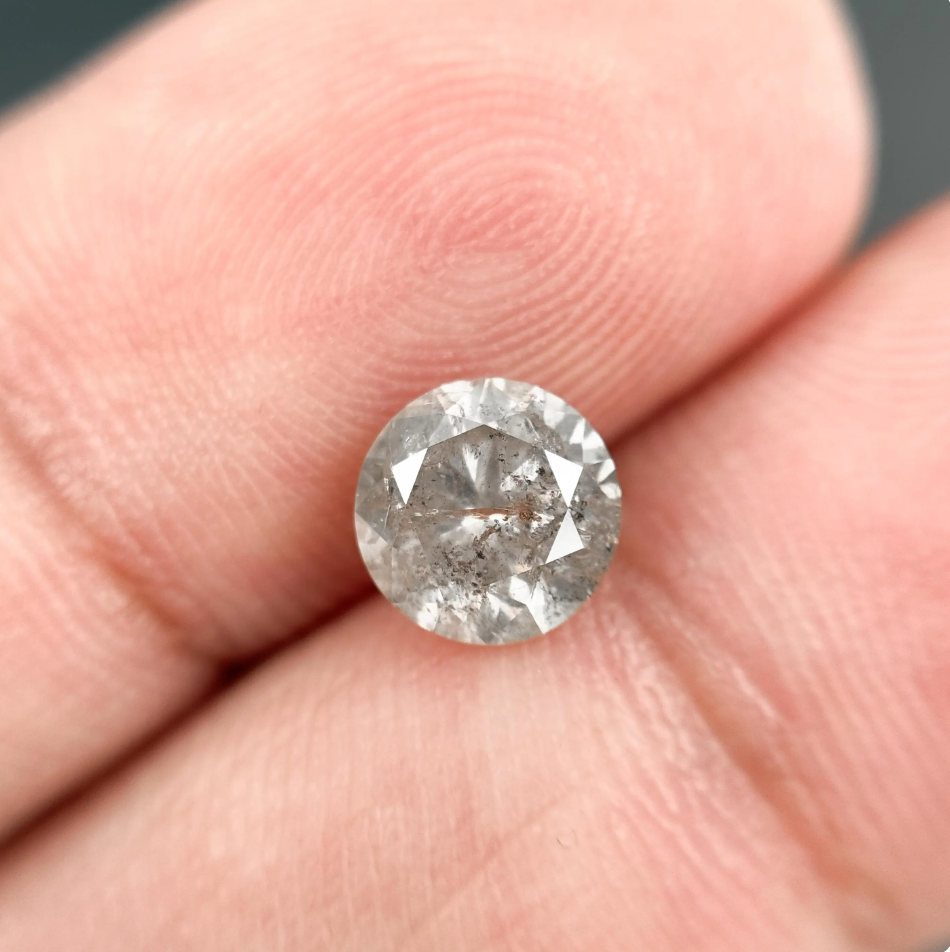 1.25 Ct Round Brilliant Cut Grey Natural Fancy Diamond
