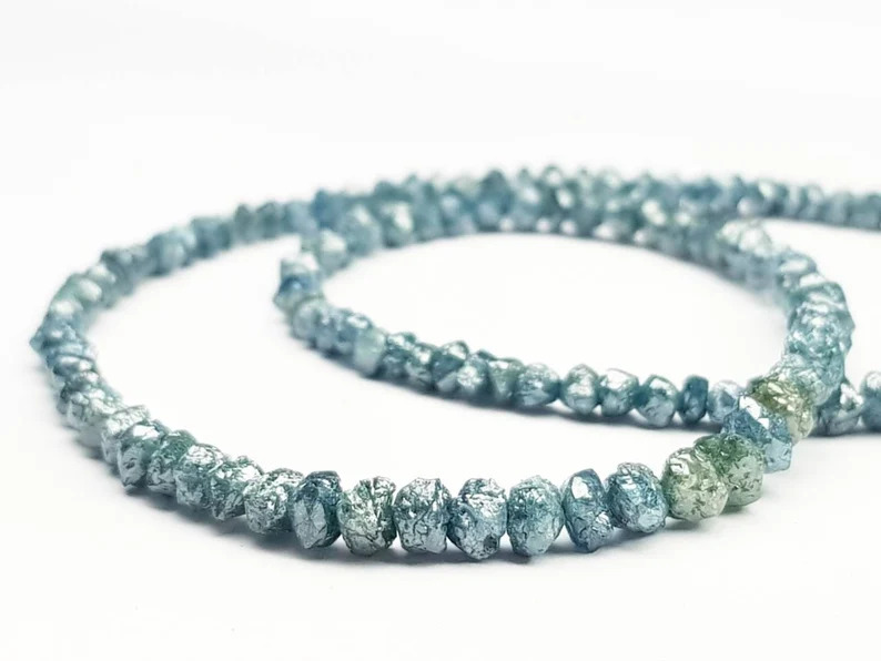 38.80 Ct Beads Uncut Blue Natural Loose Diamond