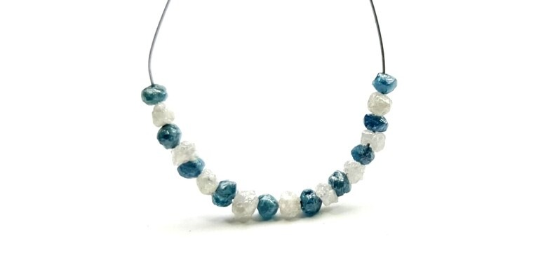 2.0-3.0 MM Beads Checker Blue & White Natural Loose Diamond