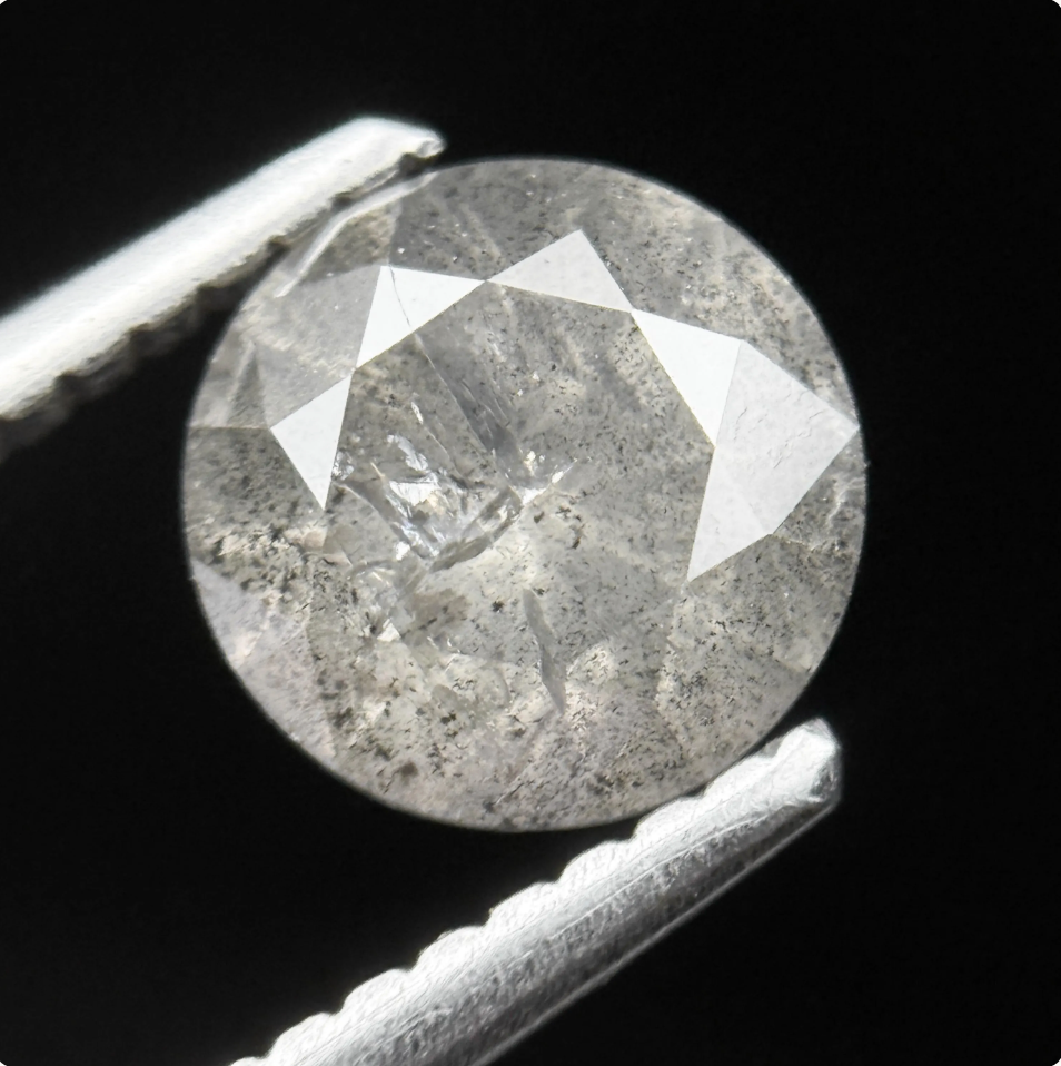 1.23 Ct Round Brilliant Cut Grey Natural Fancy Diamond