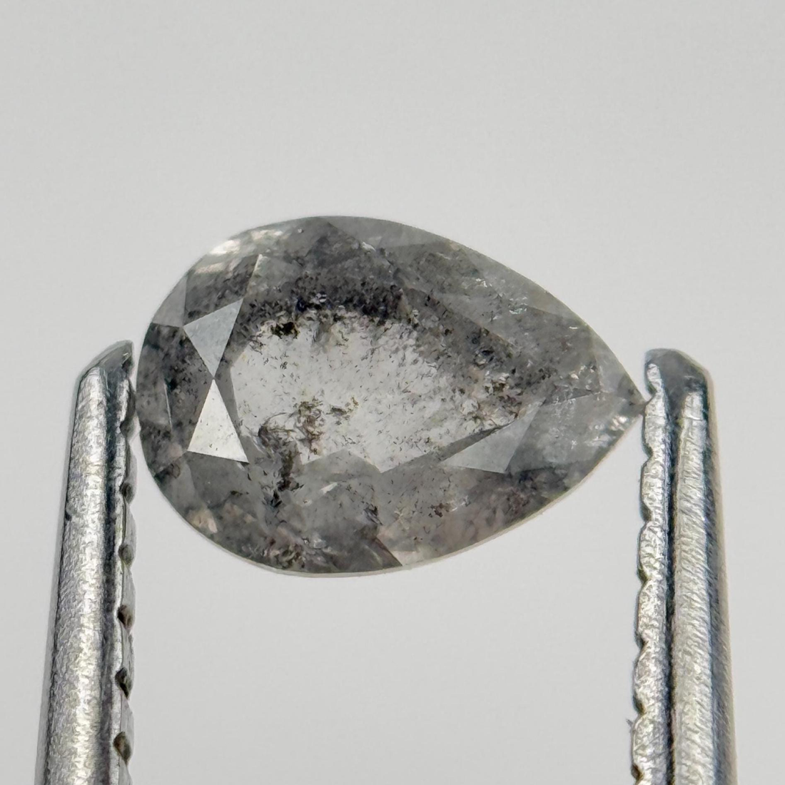 1.96 Ct Pear Rose Cut Grey Natural Unique Diamond