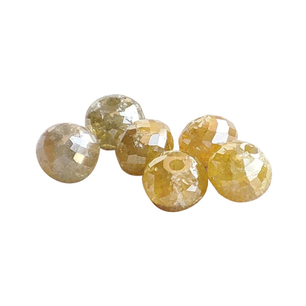 3 Ct Yellow Natural Diamond Beads Checker Loose Diamond