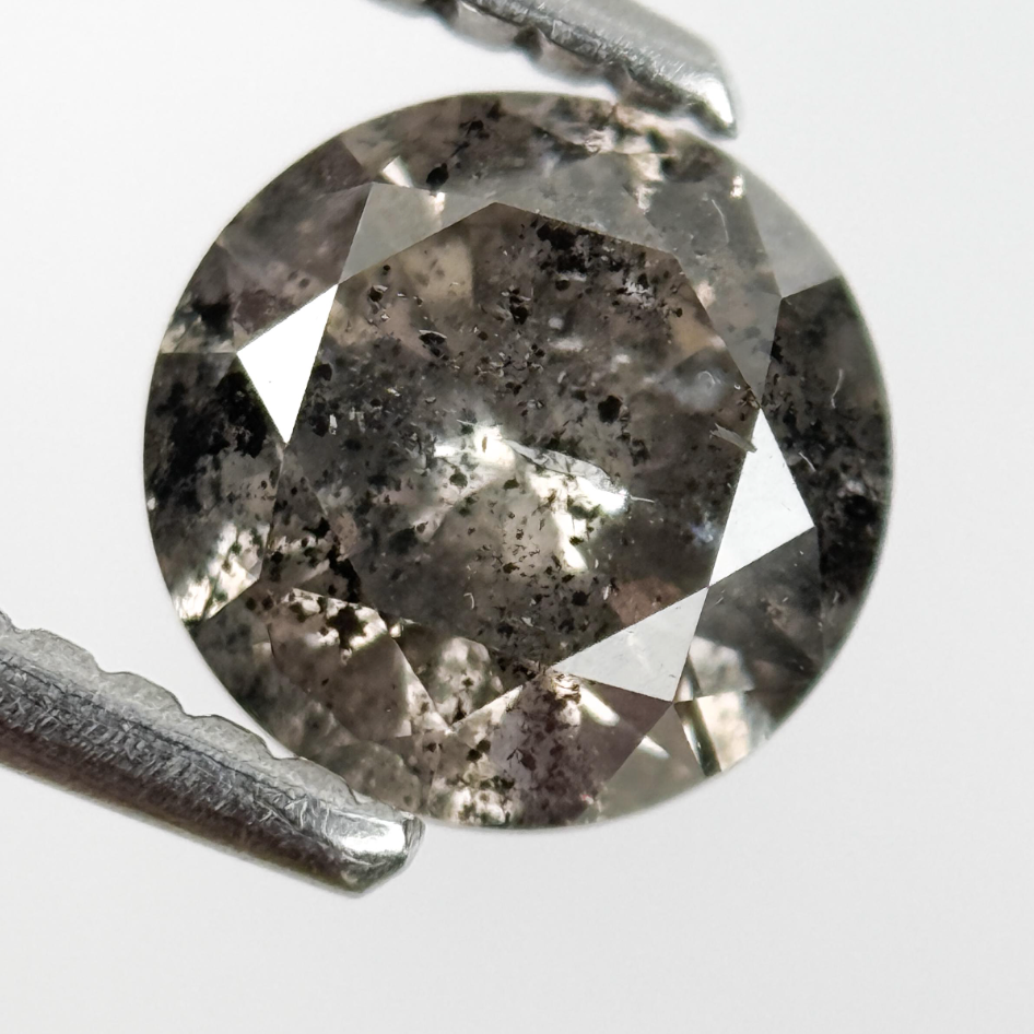 1.00 Ct Round Brilliant Cut Grey Natural Fancy Diamond