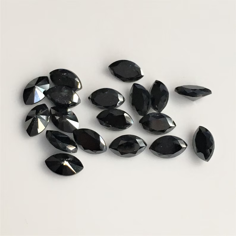4 MM Marquise Rose Cut Black Natural Loose Diamond