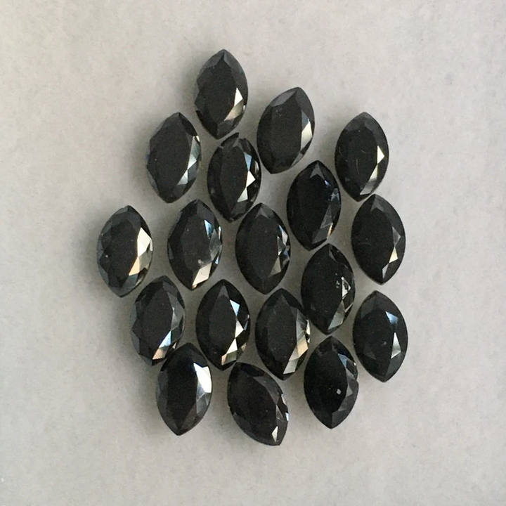 6 MM Marquise Rose Cut Black Natural Loose Diamond