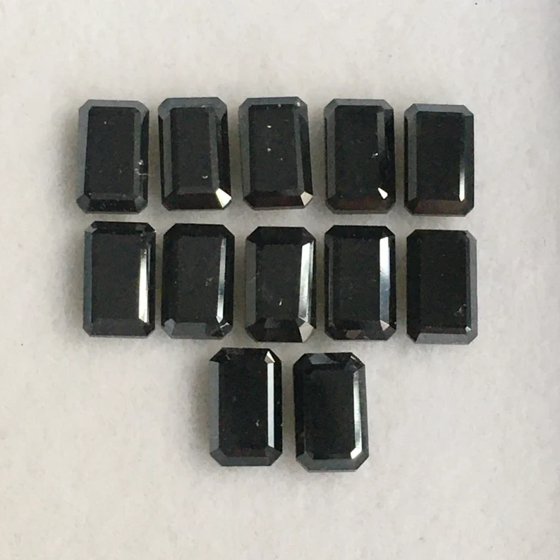 5 MM Emerald Rose Cut Black Natural Loose Diamond