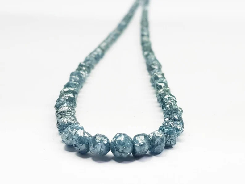 38.80 Ct Beads Uncut Blue Natural Loose Diamond