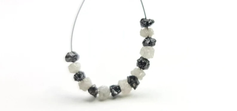 2.0 - 3.0 MM Beads Uncut White Black Natural Loose Diamond