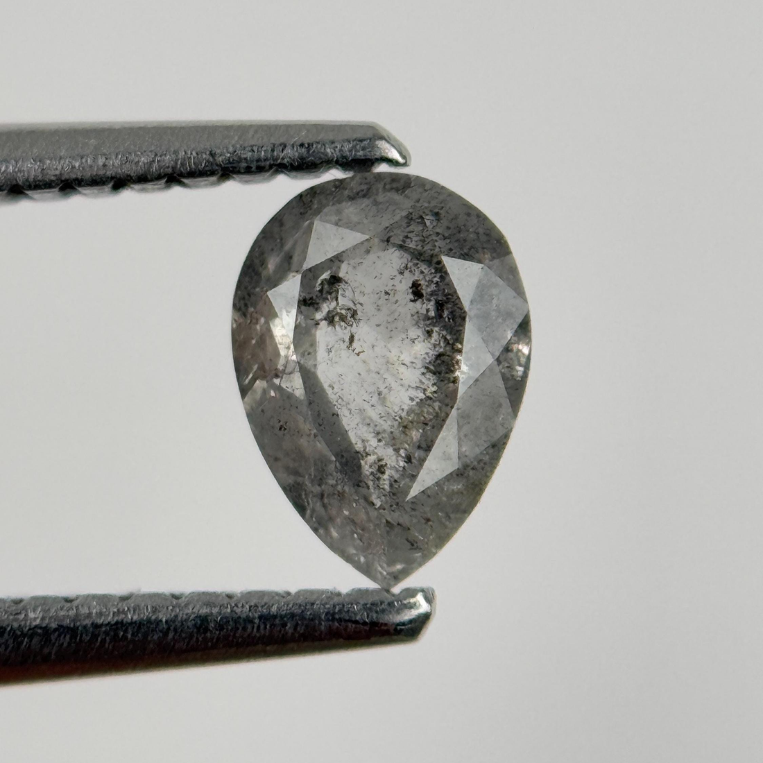 1.96 Ct Pear Rose Cut Grey Natural Unique Diamond