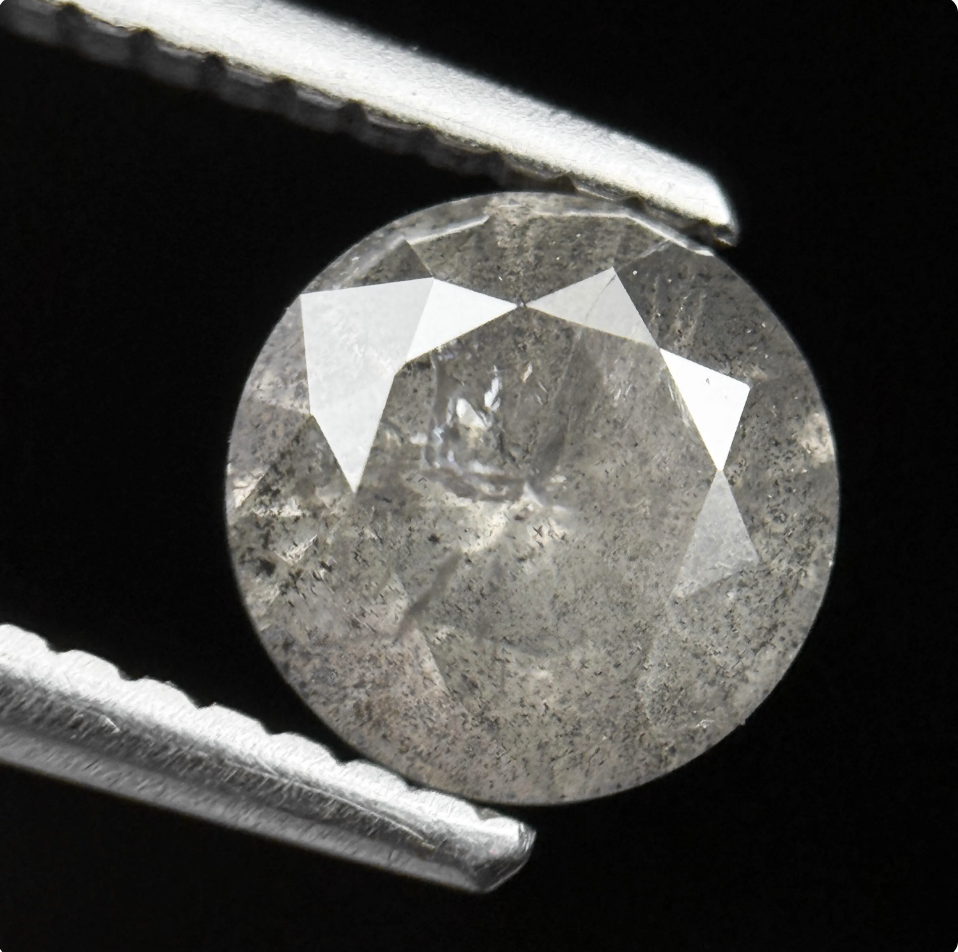 1.23 Ct Round Brilliant Cut Grey Natural Fancy Diamond