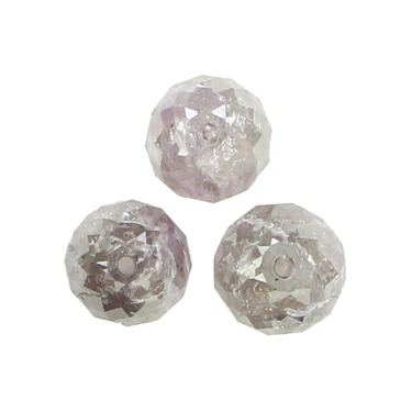 2 MM - 6 MM Beads Checker Gray & White Natural Loose Diamond