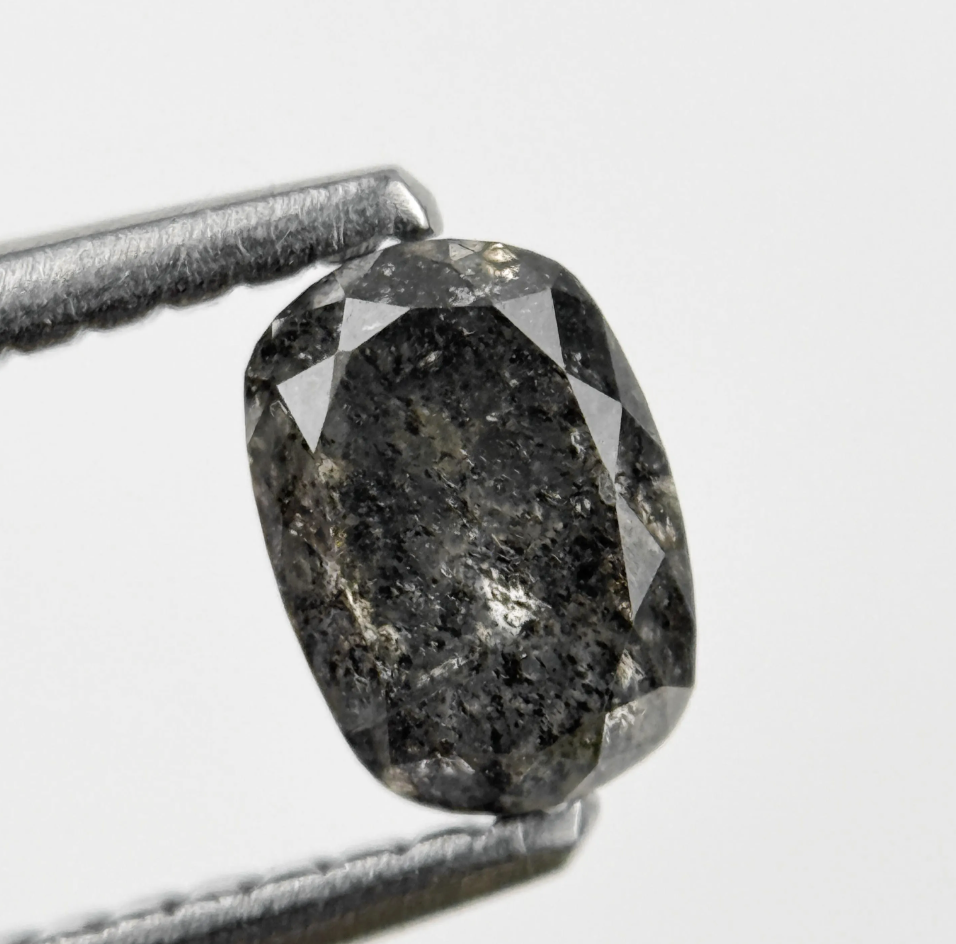 0.65 Ct Oval Rose Cut Grey Natural Minimalist Diamond