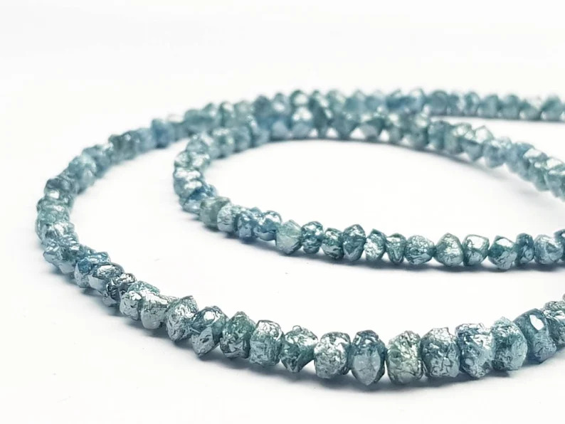 38.80 Ct Beads Uncut Blue Natural Loose Diamond