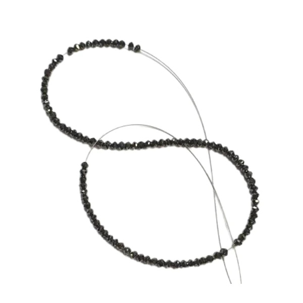 7 Inch Beads Uncut Black Natural Loose Diamond