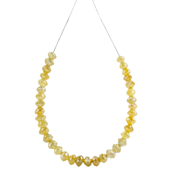 30 Inch Beads Checker Yellow Natural Loose Diamond