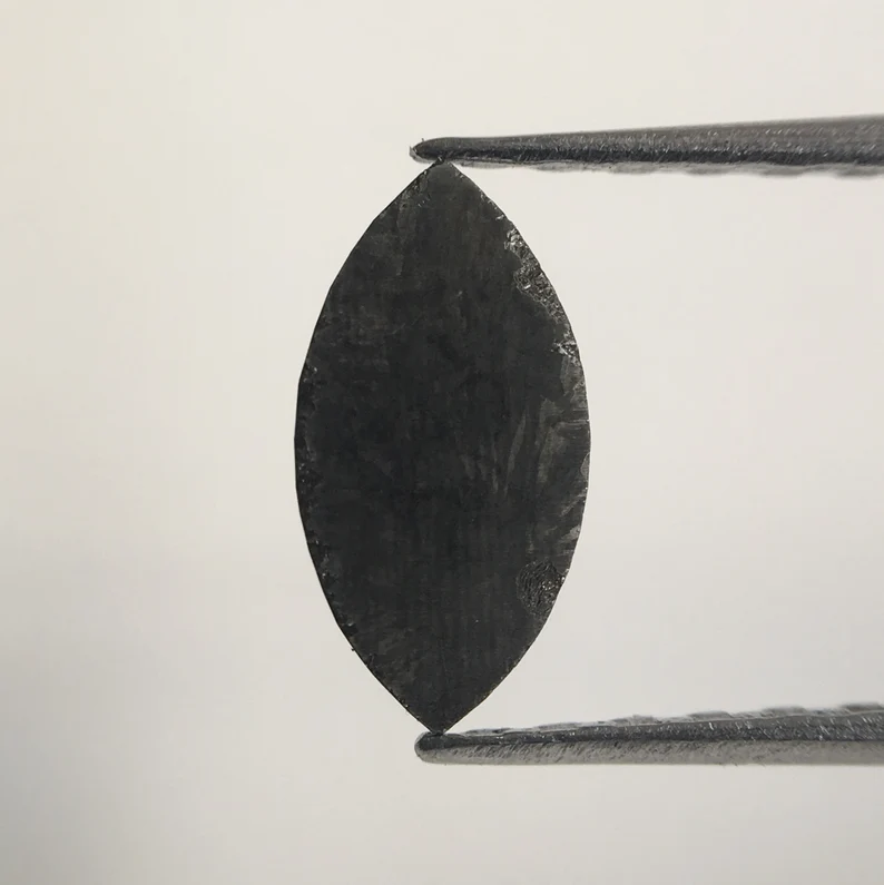 0.48 Ct Marquise Rose Cut, 8.10 MM Black Natural Loose Diamond