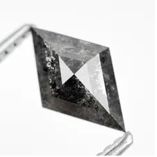 0.91 Ct Kite Rose Cut Grey Natural Salt and Pepper Diamond