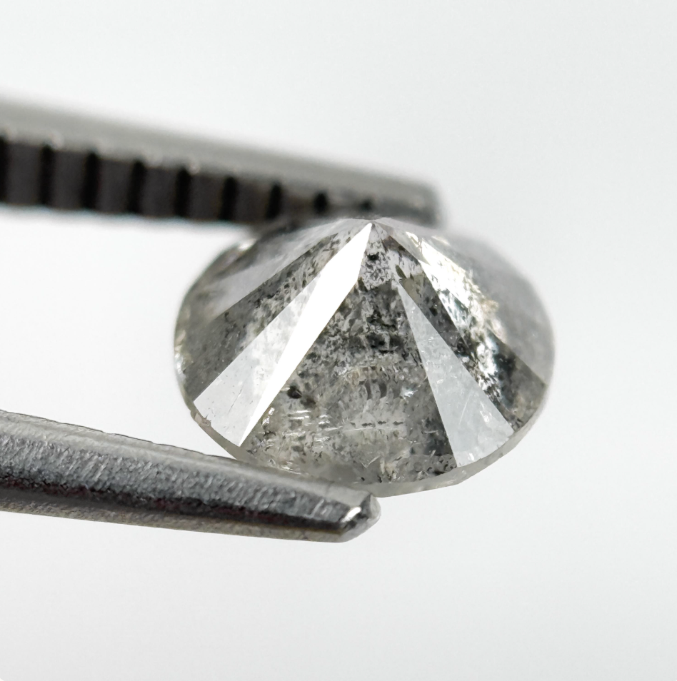 1.10 Ct Round Brilliant Cut Grey Natural Galaxy Diamond