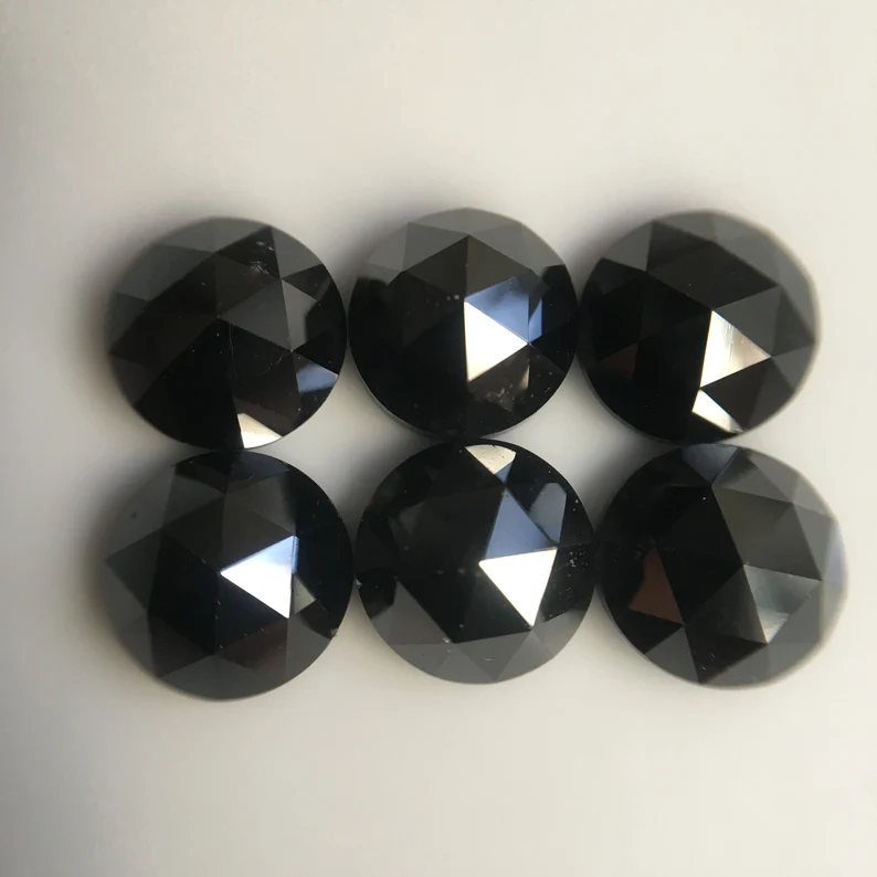 3.50 MM Round Rose Cut Black Natural Loose Diamond