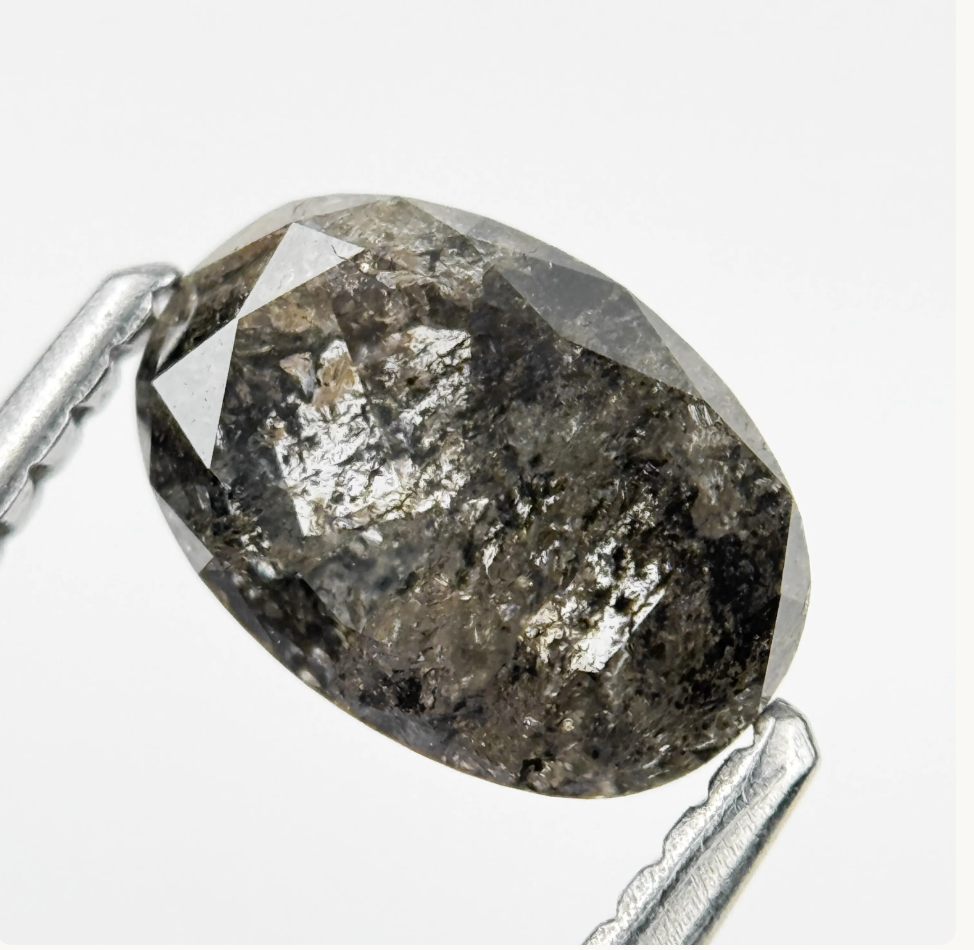 1.26 Ct Oval Rose Cut Grey Natural Fancy Diamond