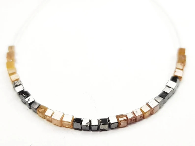 6.00 Ct Beads Checker Brown & Black Natural Loose Diamond