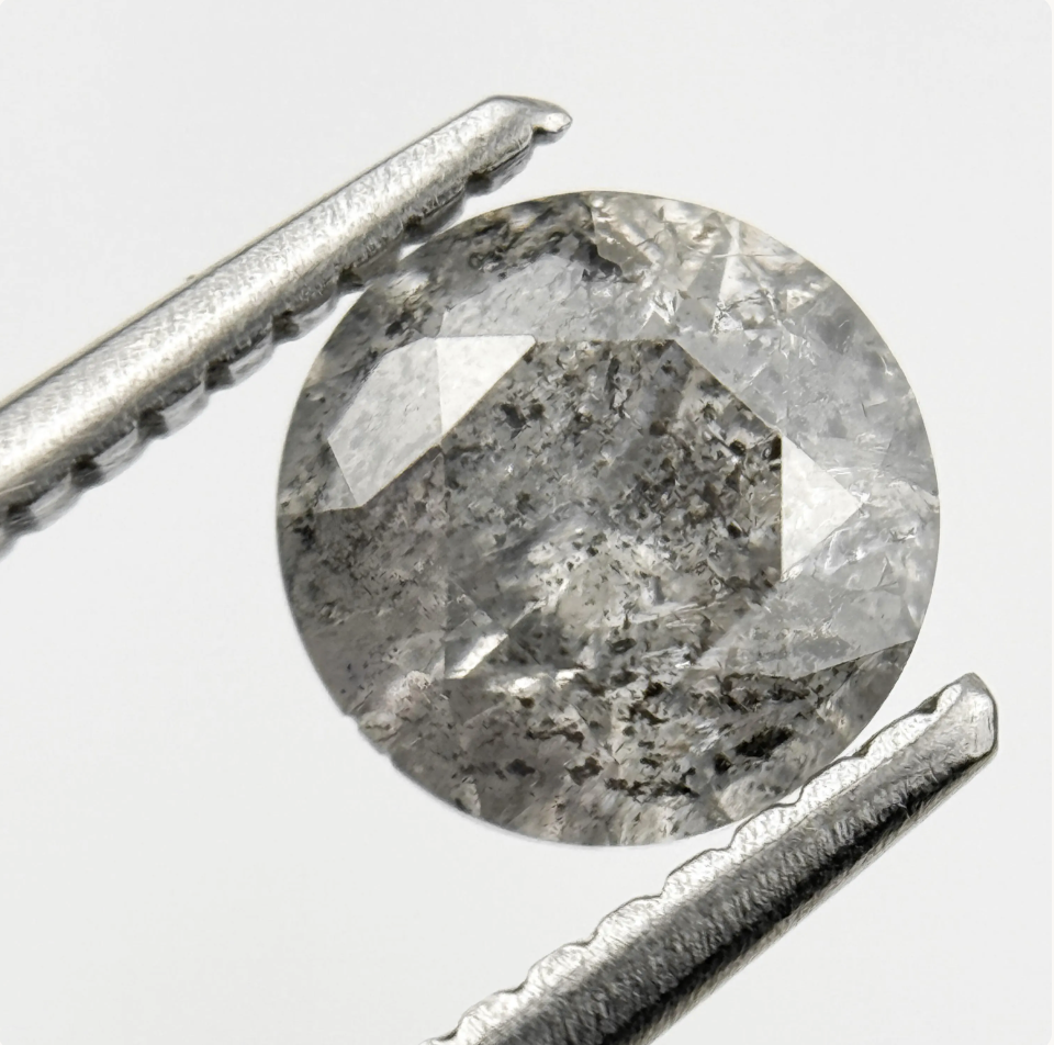 1.17 Ct Round Brilliant Cut Grey Natural Fancy Diamond