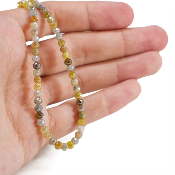 30 Inch Beads Checker Mixed Natural Fancy Diamond