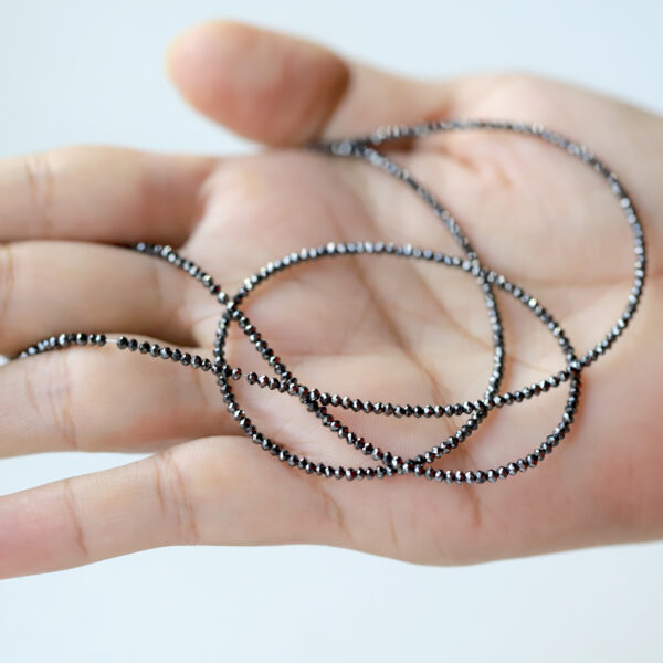 2 MM Beads Uncut Black Natural Loose Diamond
