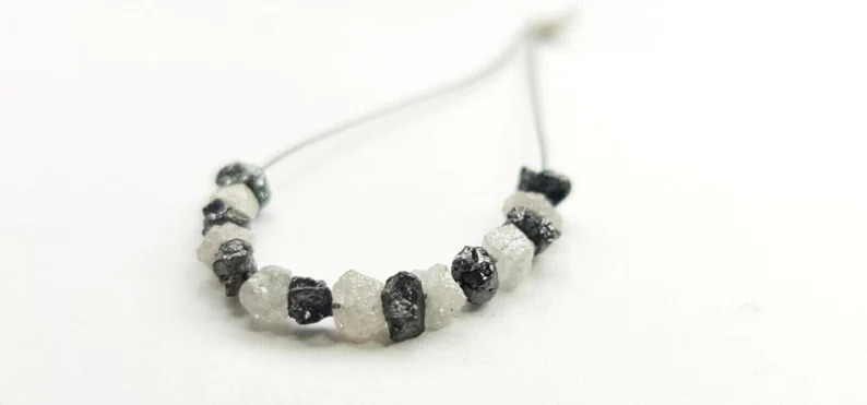 2.0 - 3.0 MM Beads Uncut White Black Natural Loose Diamond