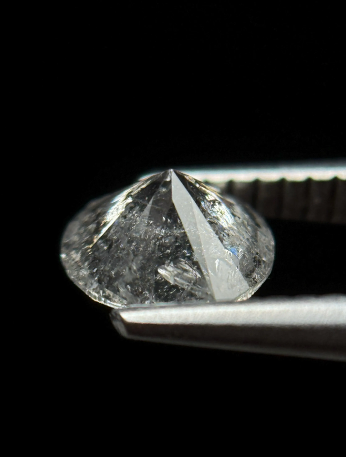 1.05 Ct Round Brilliant Cut Grey Natural Salt and Pepper Diamond