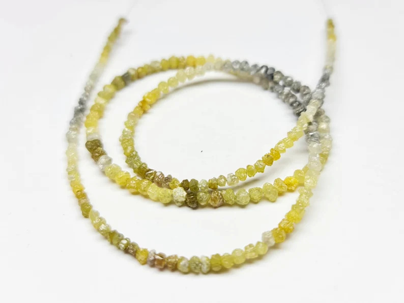 20 Ct Beads Checker Black & Yellow Natural Loose Diamond