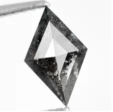 0.91 Ct Kite Rose Cut Grey Natural Salt and Pepper Diamond