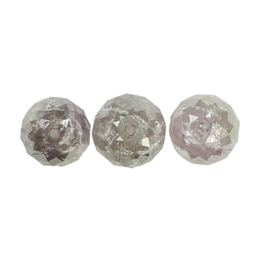 2 MM - 6 MM Beads Checker Gray & White Natural Loose Diamond