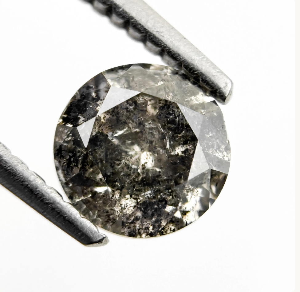 1.04 Ct Round Brilliant Cut Grey Natural Fancy Diamond