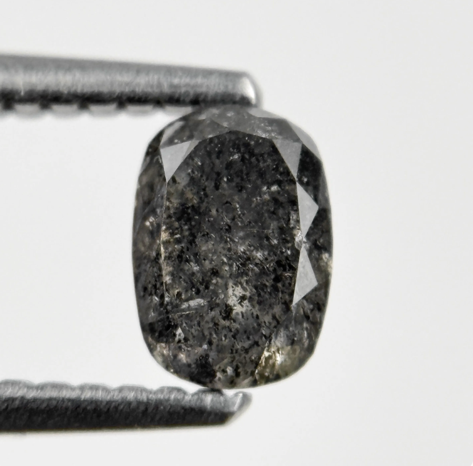0.65 Ct Oval Rose Cut Grey Natural Minimalist Diamond