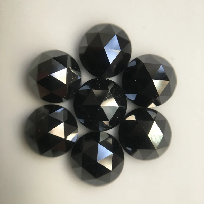 3.50 MM Round Rose Cut Black Natural Loose Diamond