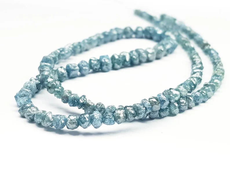 38.80 Ct Beads Uncut Blue Natural Loose Diamond