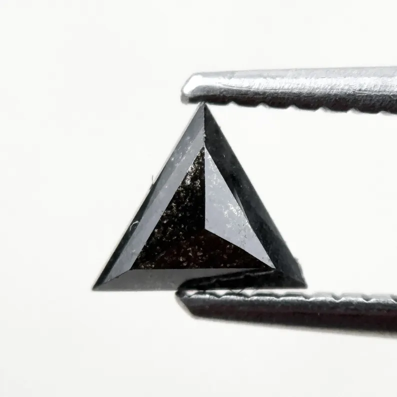 0.42 Ct Triangle Rose Cut Grey Natural Minimal Diamond